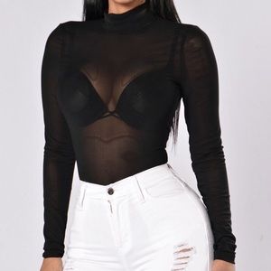 Fashionova Mesh long sleeve bodysuit